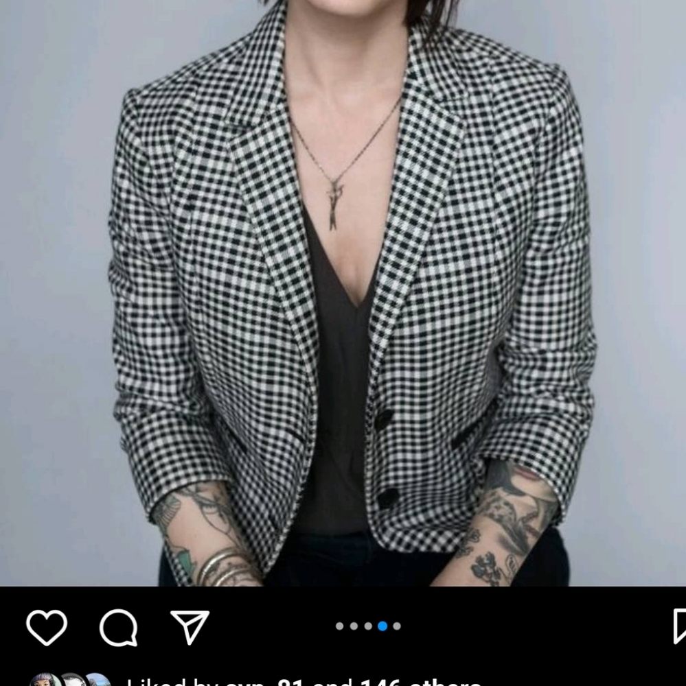 Express houndstooth fitted blazer